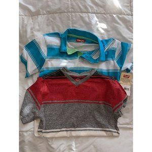 Set Of Youth Male Large Shirts (10-12) Wrangler And Wonder Nation